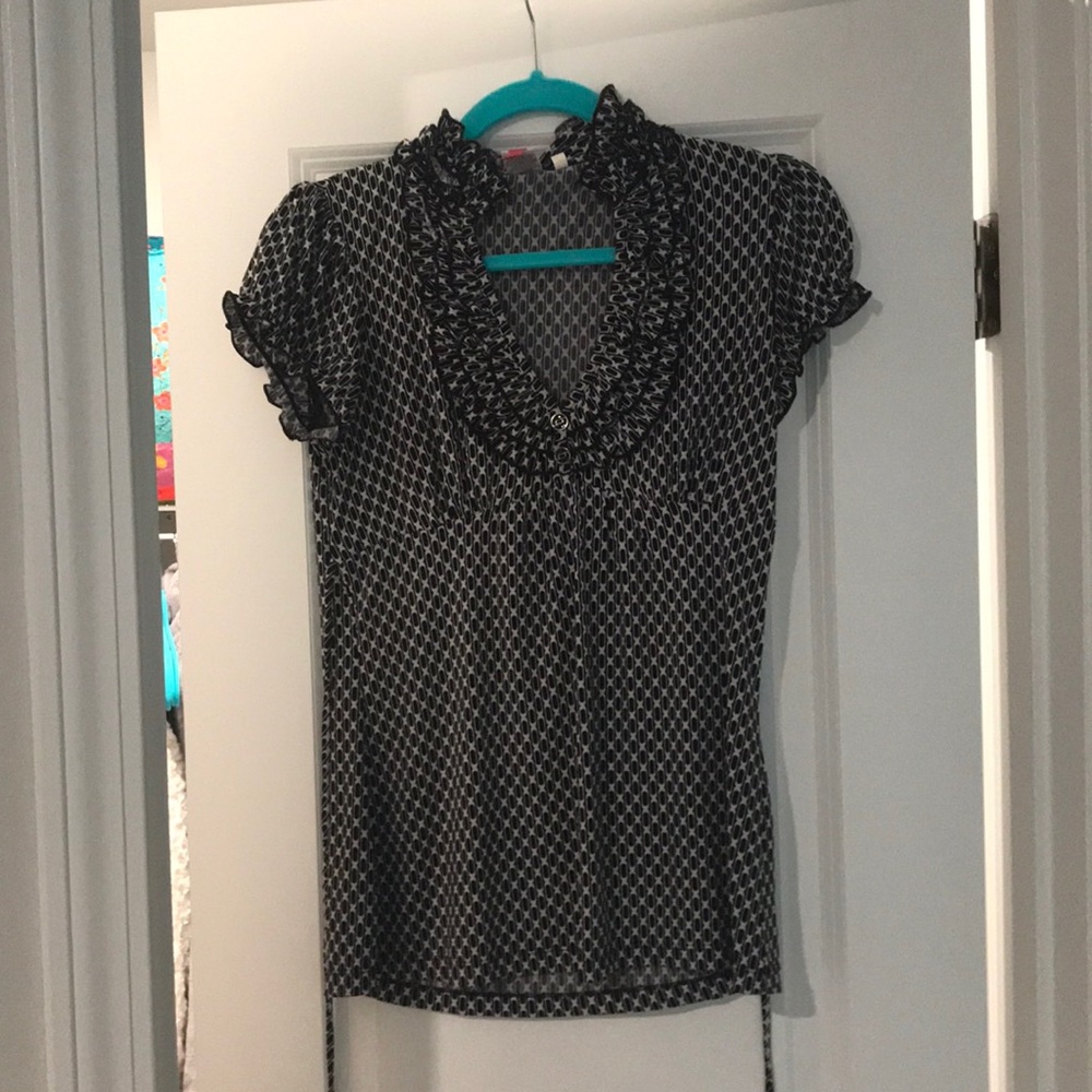 Black and white blouse